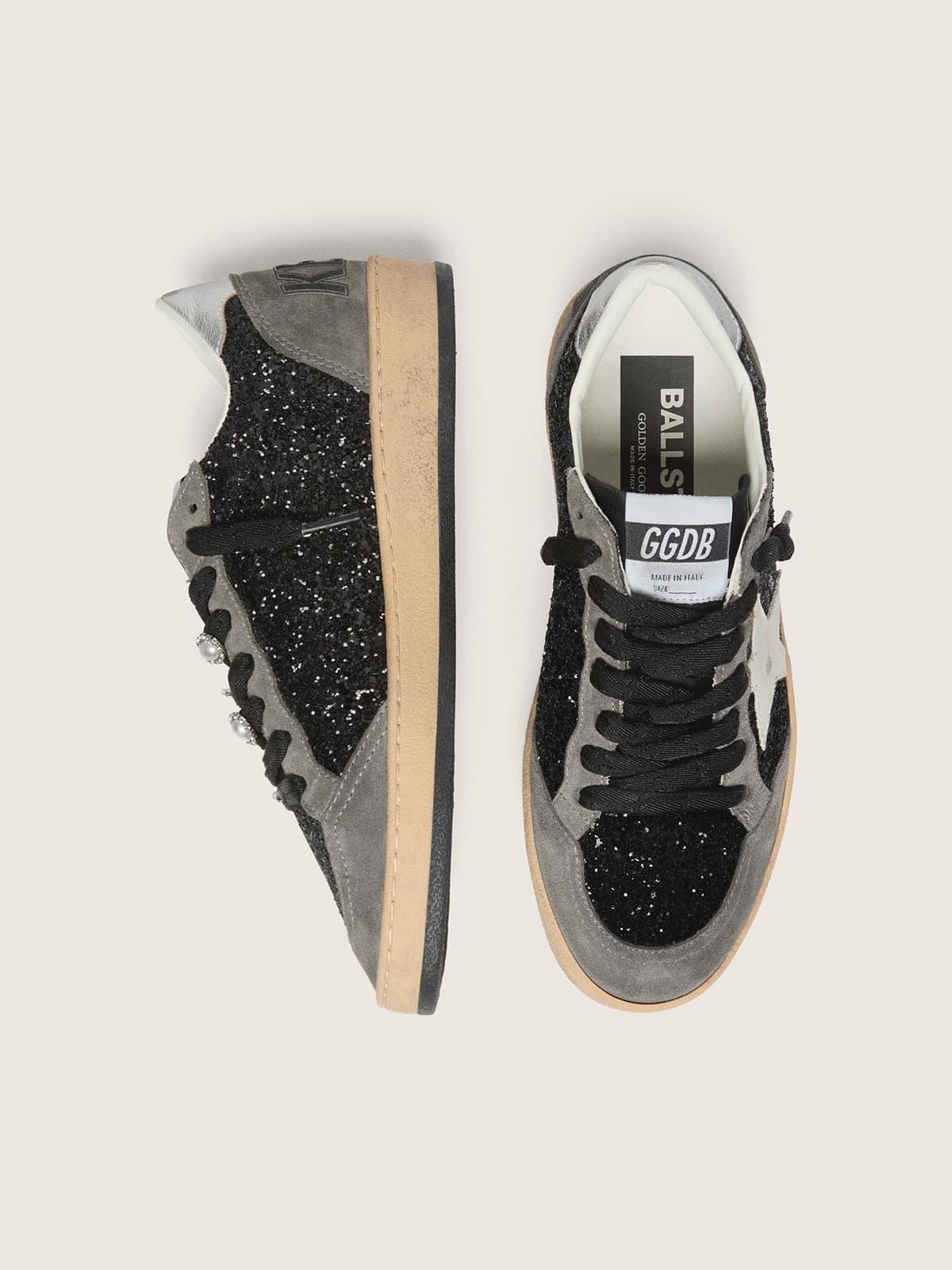 Women's gray and black Ball Star LTD in glitter with Skins