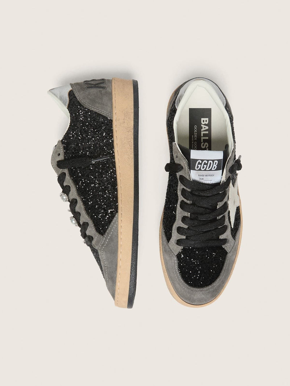 Women's gray and black Ball Star LTD in glitter with Skins