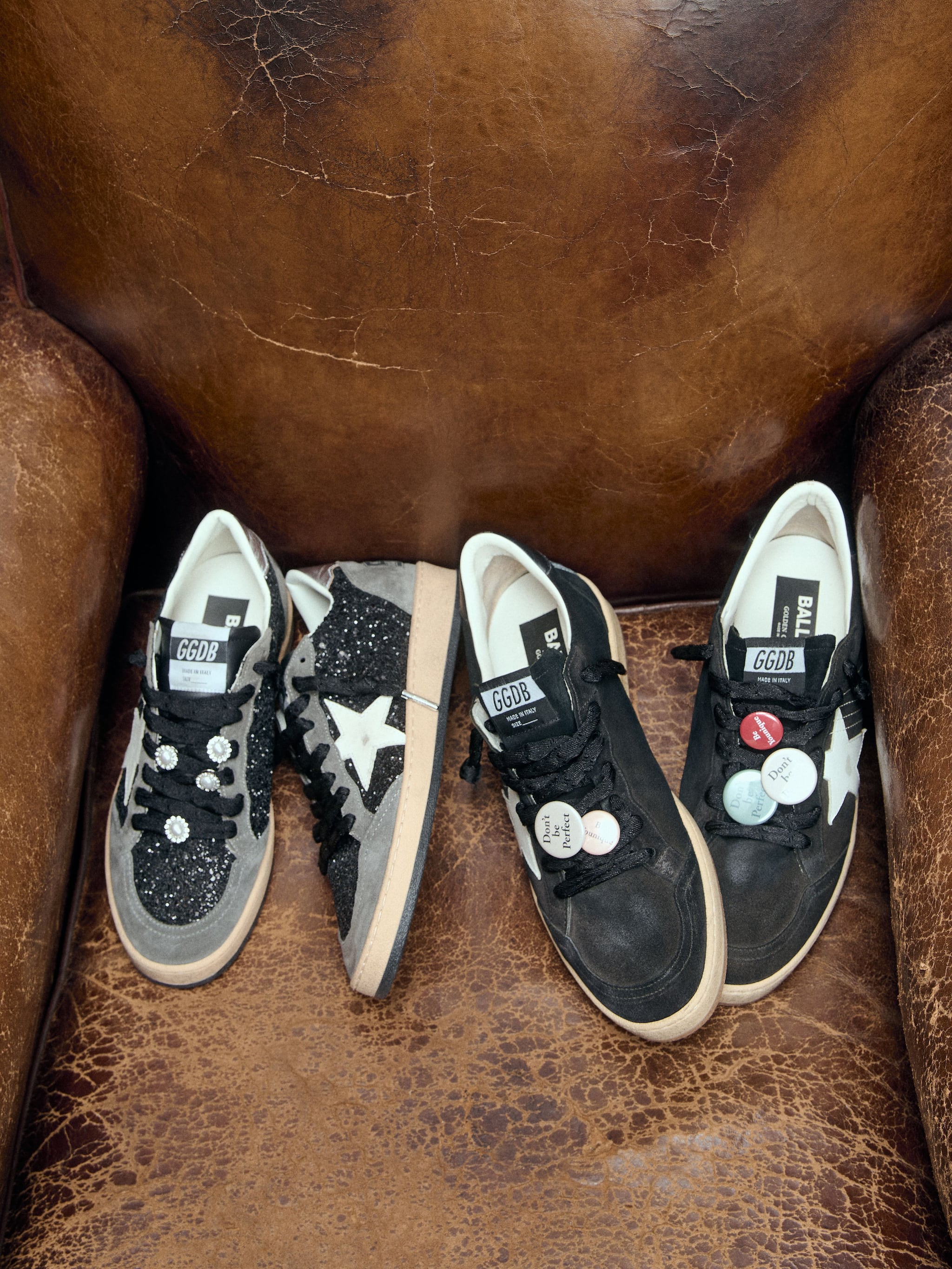 Women's gray and black Ball Star LTD in glitter with Skins