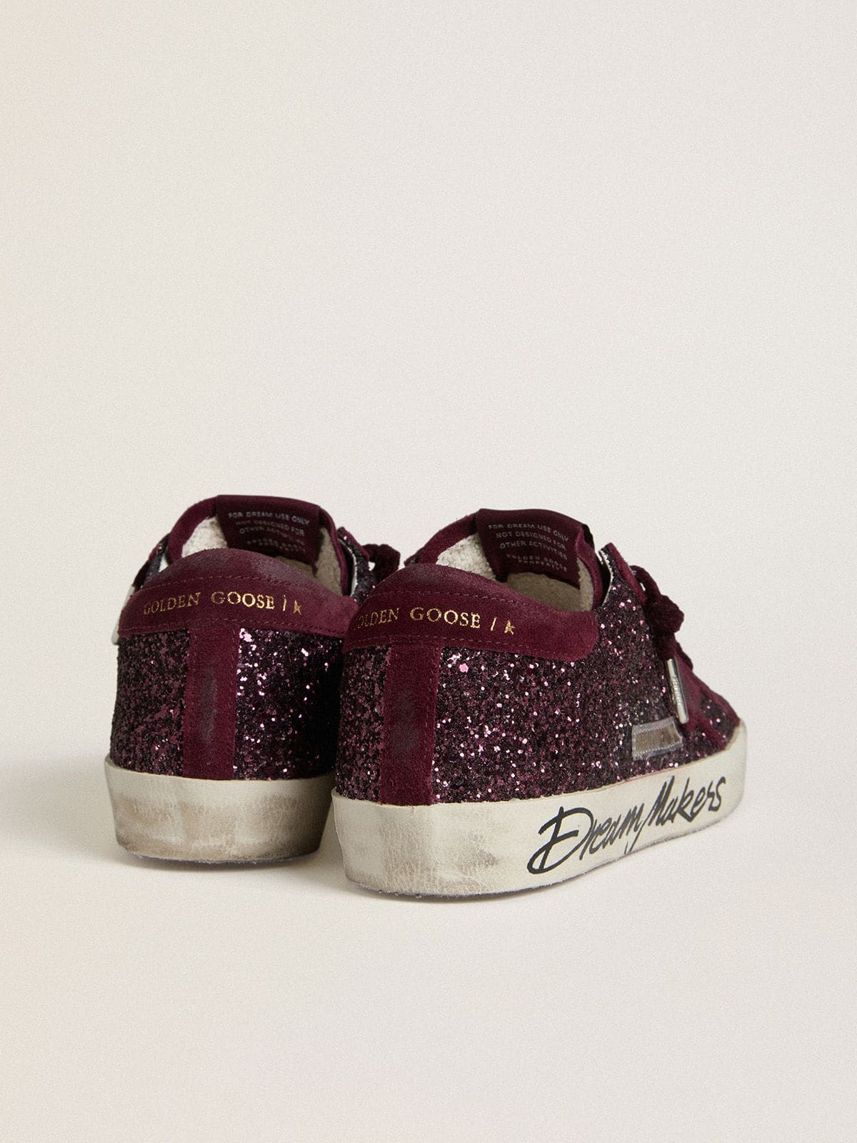Women's Super-Star LTD in cherry glitter with cherry suede star