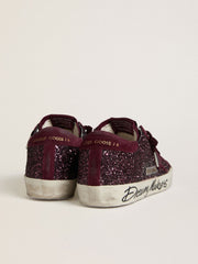 Women's Super-Star LTD in cherry glitter with cherry suede star