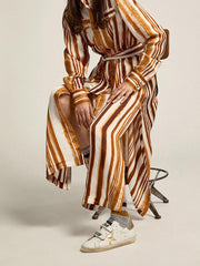 Women's Old School with gold star in laminated leather