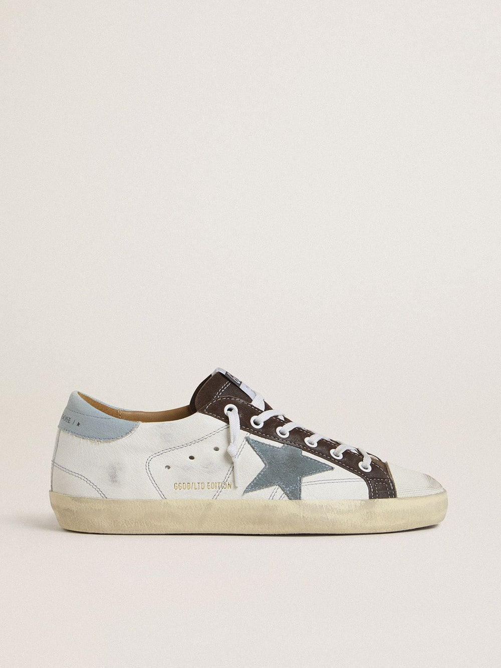 Women’s LTD Super-Star with light blue suede star and light blue canvas heel tab