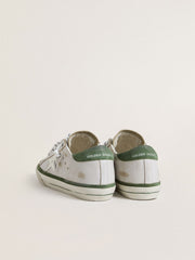Women's Super-Star LTD with white leather star and green suede heel tab