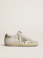 Women’s Super-Star LTD with beige suede star and heel tab and floral embroidery