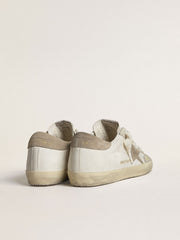 Women’s Super-Star LTD with beige suede star and heel tab and floral embroidery