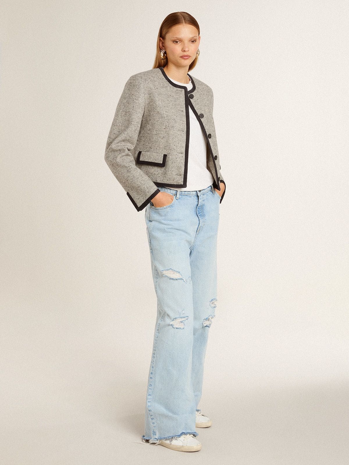 Women’s Super-Star with silver Swarovski crystal star and heel tab