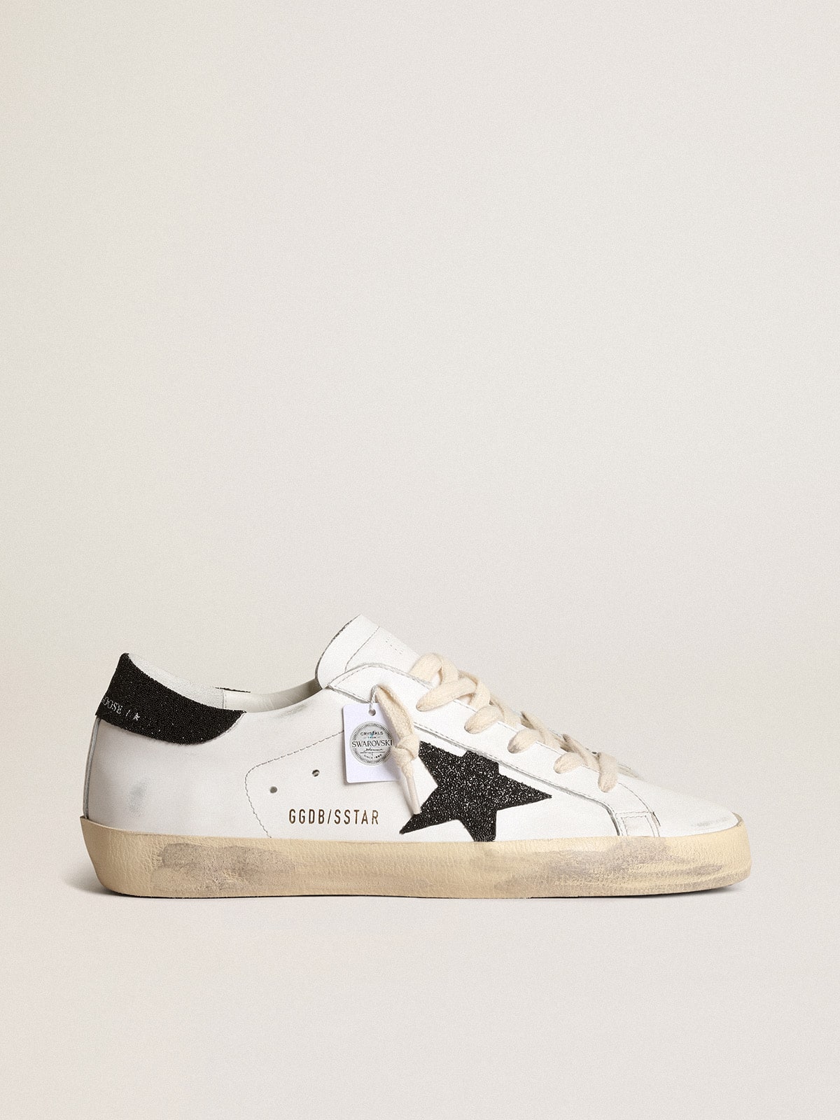 Sneaker black Swarovski crystals Super-Star LTD for women Golden Goose