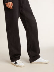 Sneaker black Swarovski crystals Super-Star LTD for women Golden Goose