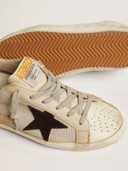 Women's Super-Star in leather with black star