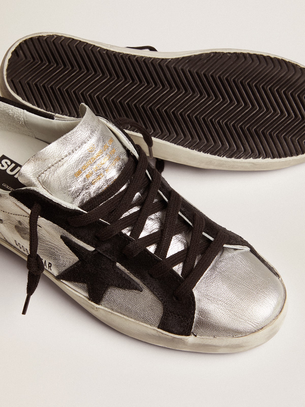 Women’s Super-Star sneakers in silver leather Golden Goose