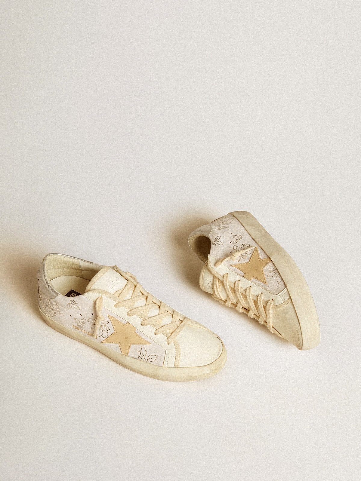 Women's Super-Star with Swarovski crystals and smoke gray leather star