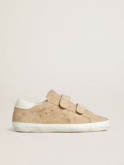 Women’s Old School in beige suede with white leather heel tab
