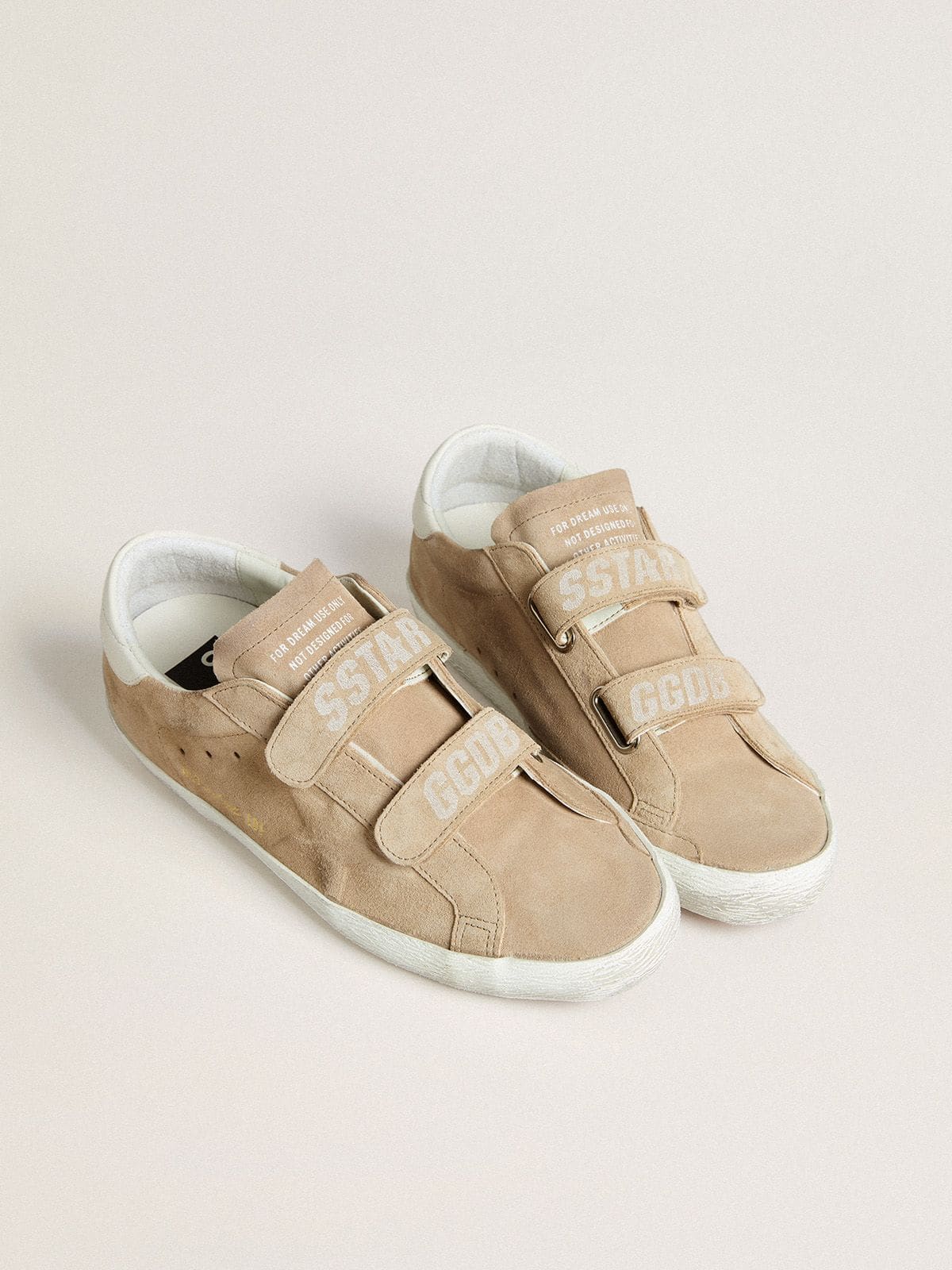 Women’s Old School in beige suede with white leather heel tab