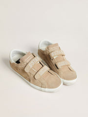 Women’s Old School in beige suede with white leather heel tab