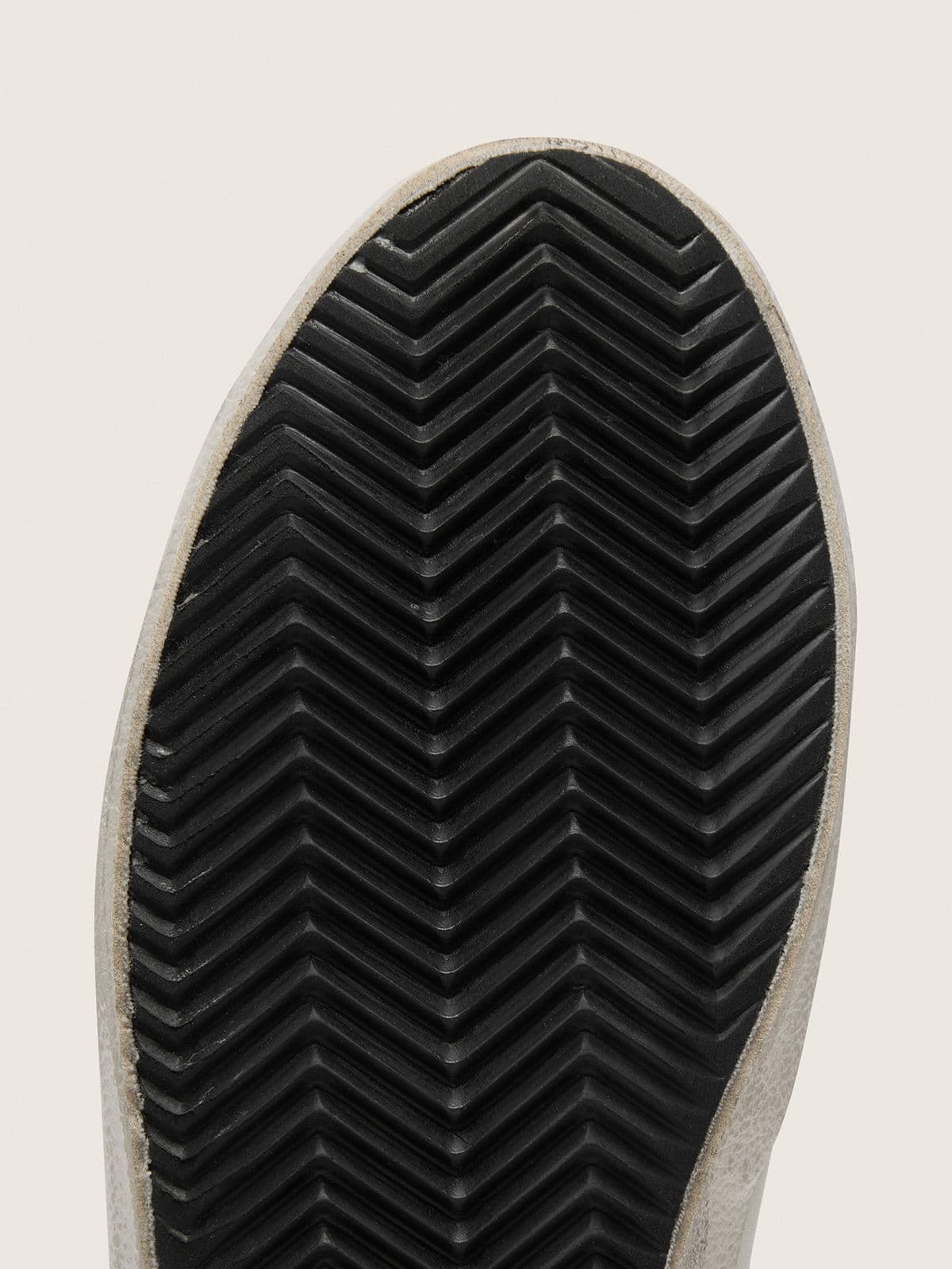 Women's Super-Star with white suede star and black croc-print leather heel tab