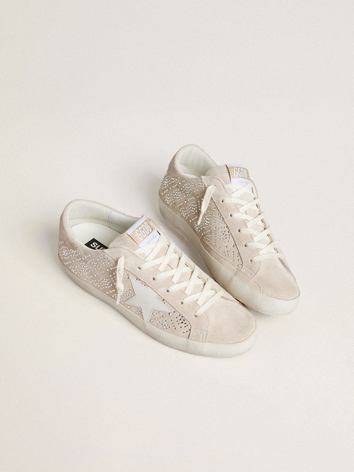 Women's Super-Star LTD in suede with Swarovski crystals and ice-gray leather star