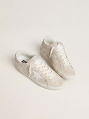 Women's Super-Star LTD in suede with Swarovski crystals and ice-gray leather star