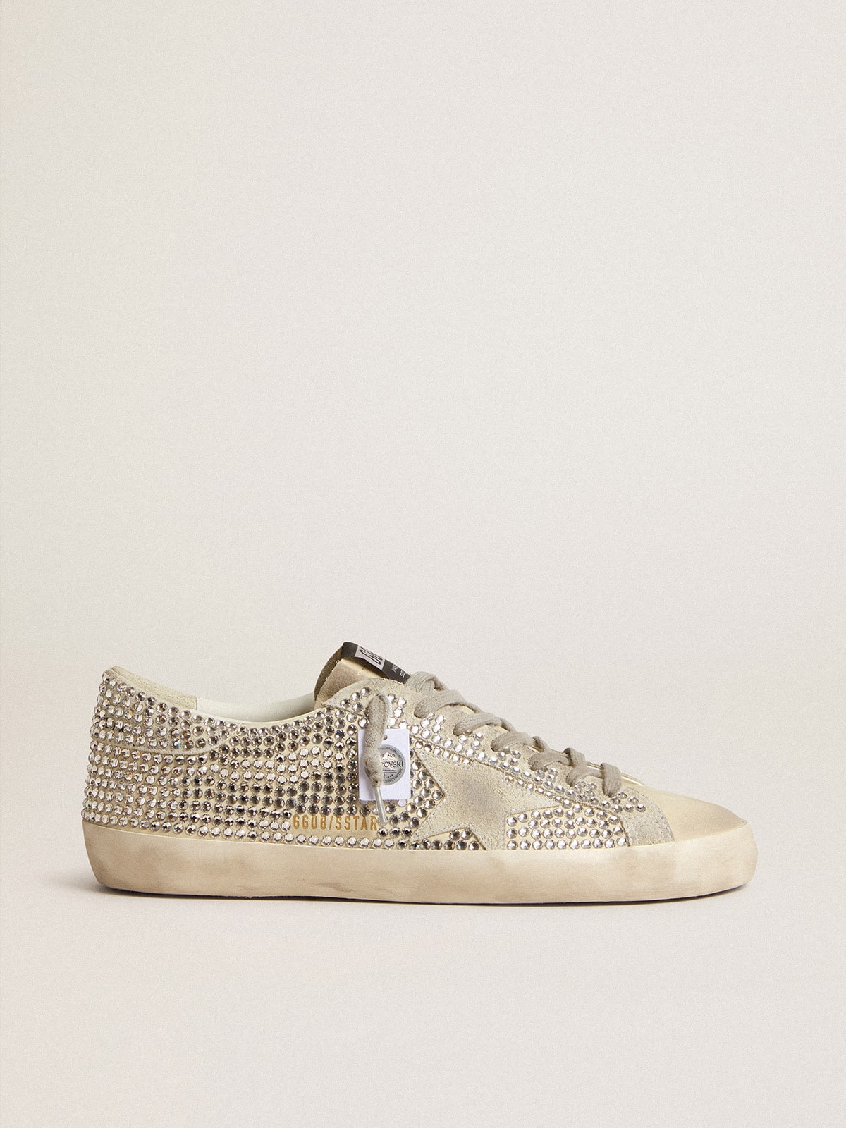 Super-Star in nubuck with Swarovski crystals and ice-gray suede star