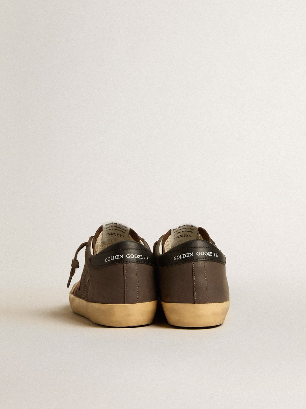 Women's Super-Star Penstar LTD in brown leather with pink suede star