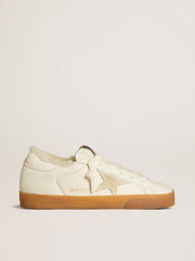 Super-Star in white nappa with suede star and shearling lining
