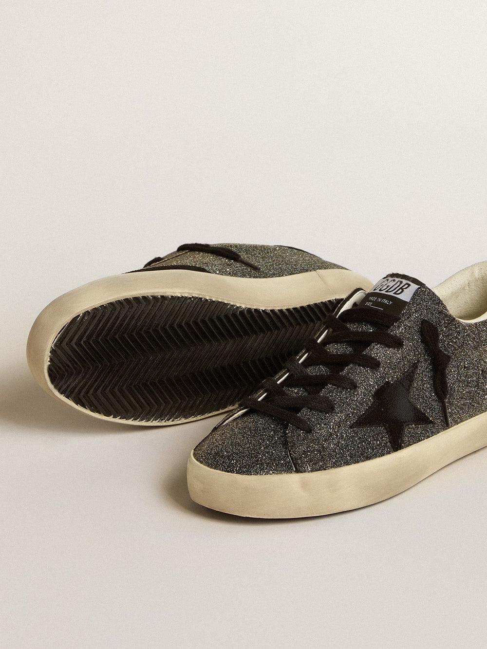 Women’s Super-Star in black Swarovski crystals with black suede star