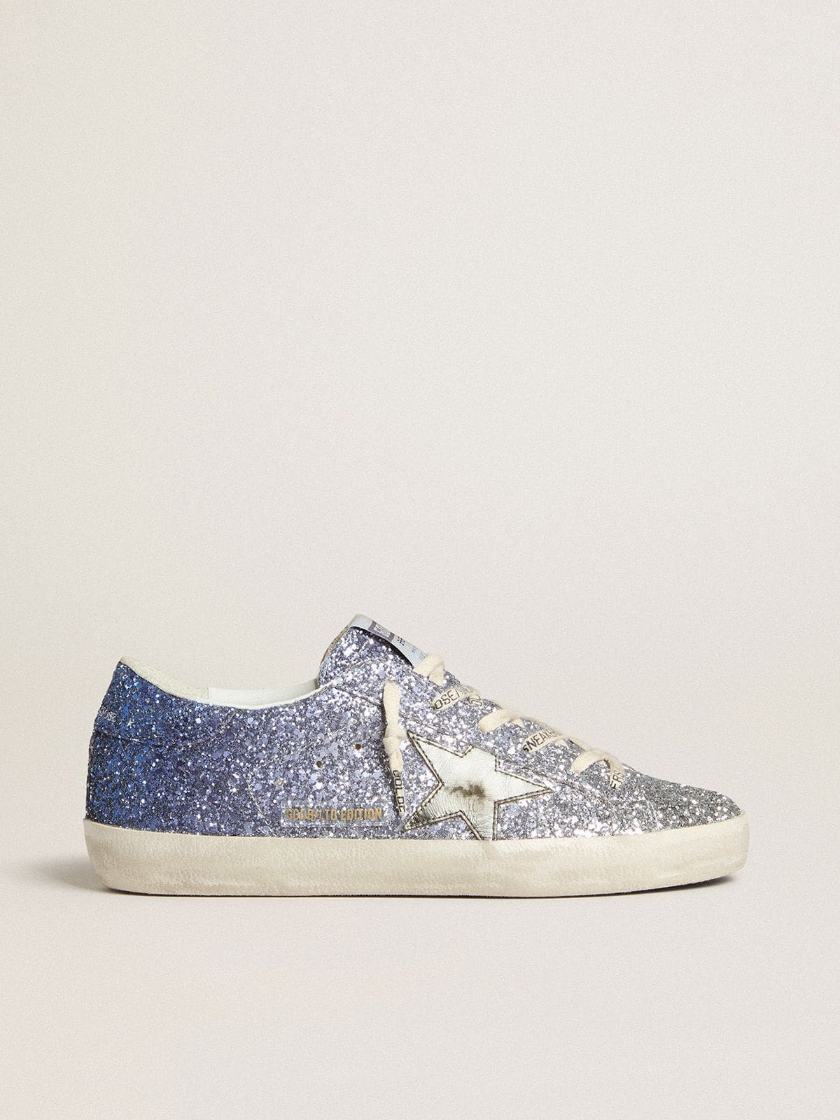 Super-Star LTD in multicolor glitter with silver metallic leather star