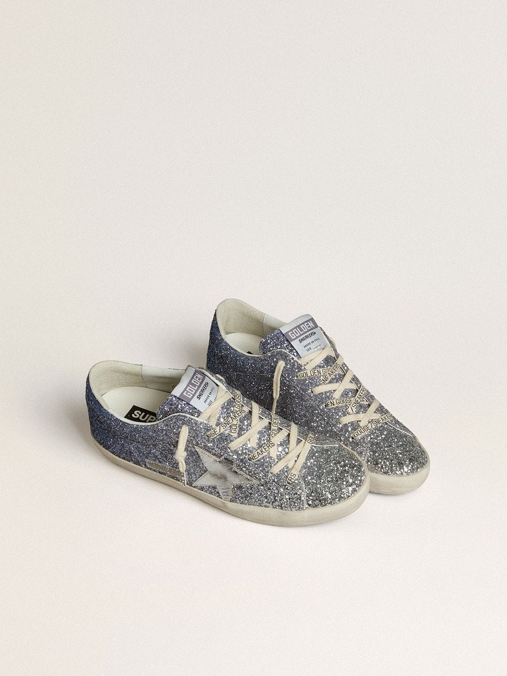 Super-Star LTD in multicolor glitter with silver metallic leather star