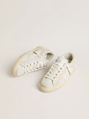 Women’s Super-Star with white leather star and heel tab with lived-in effect