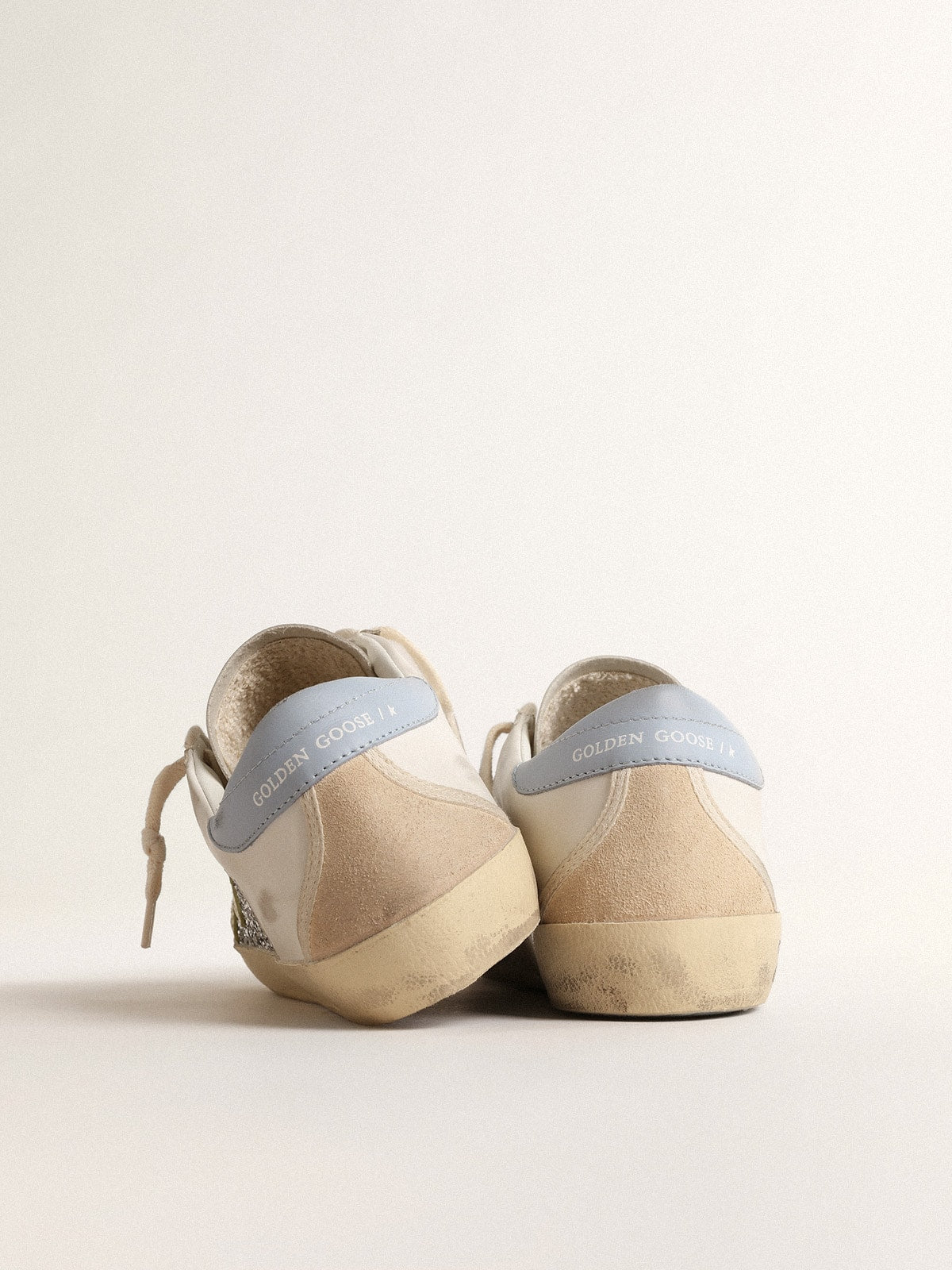 Bio-based Super-Star with silver glitter and yellow leather star