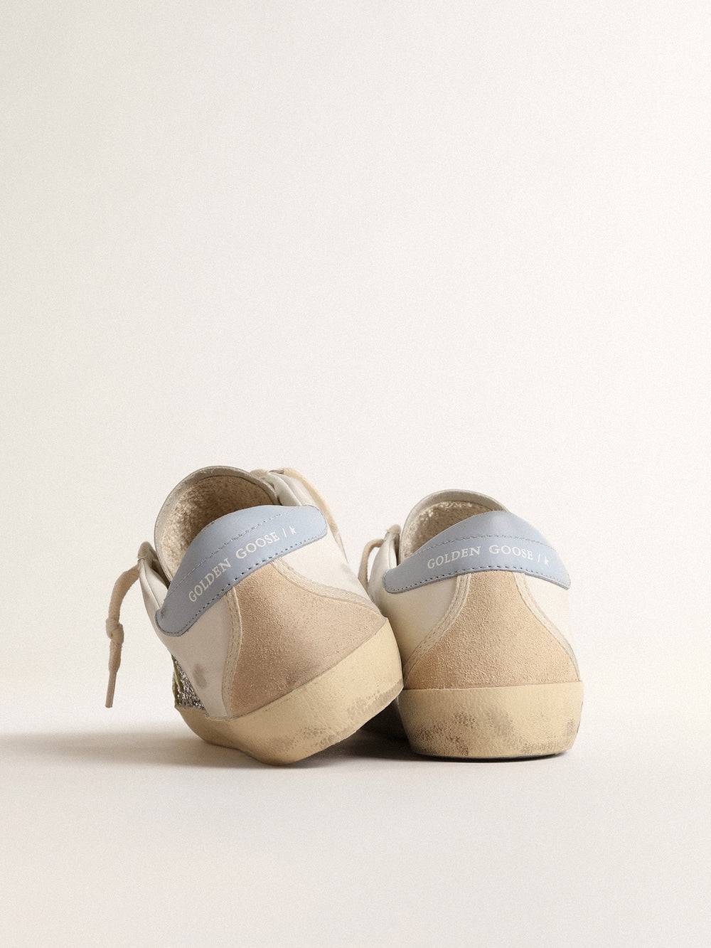 Bio-based Super-Star with silver glitter and yellow leather star