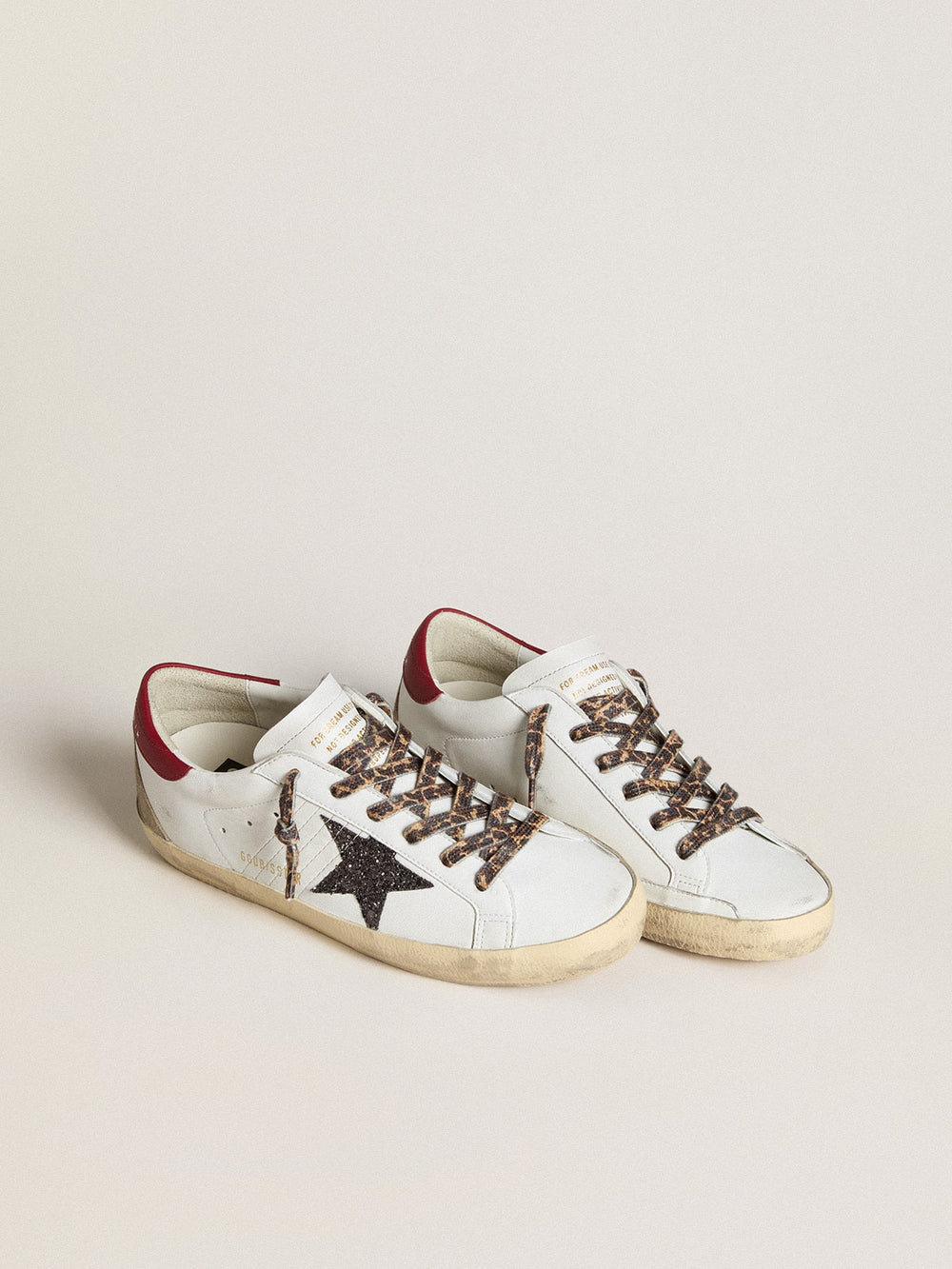 Women's Super-Star in nappa with glitter star and red nappa heel tab