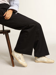 Women's Mid Star with star in light gray suede and gold flash