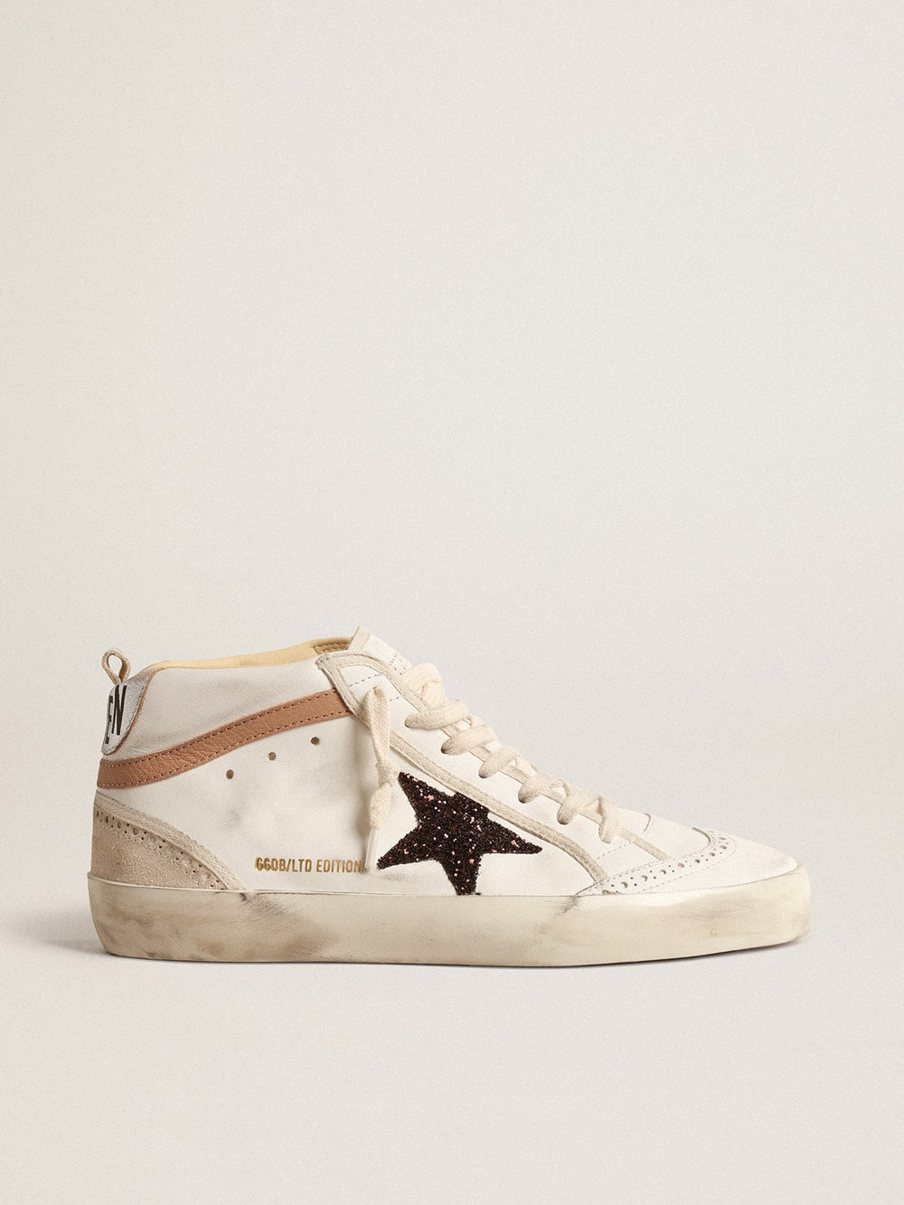 Mid Star in nappa with glitter star and nude leather flash