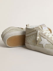 Mid Star in light gray suede with white leather star