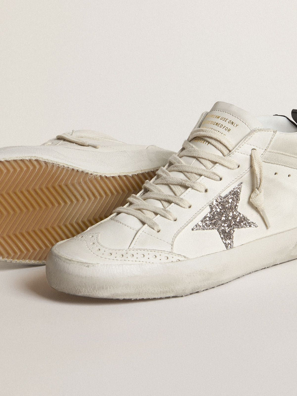 Women's Mid Star with silver glitter star and black laminated heel tab