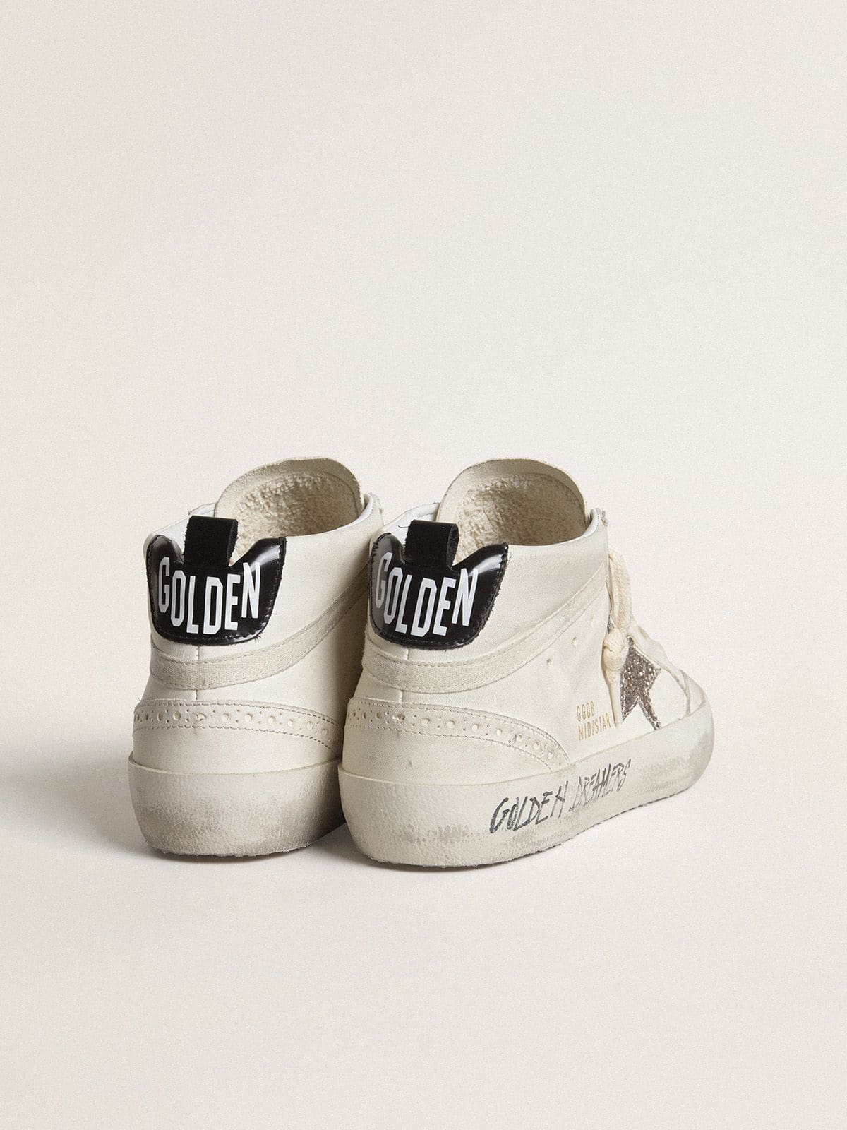 Women's Mid Star with silver glitter star and black laminated heel tab