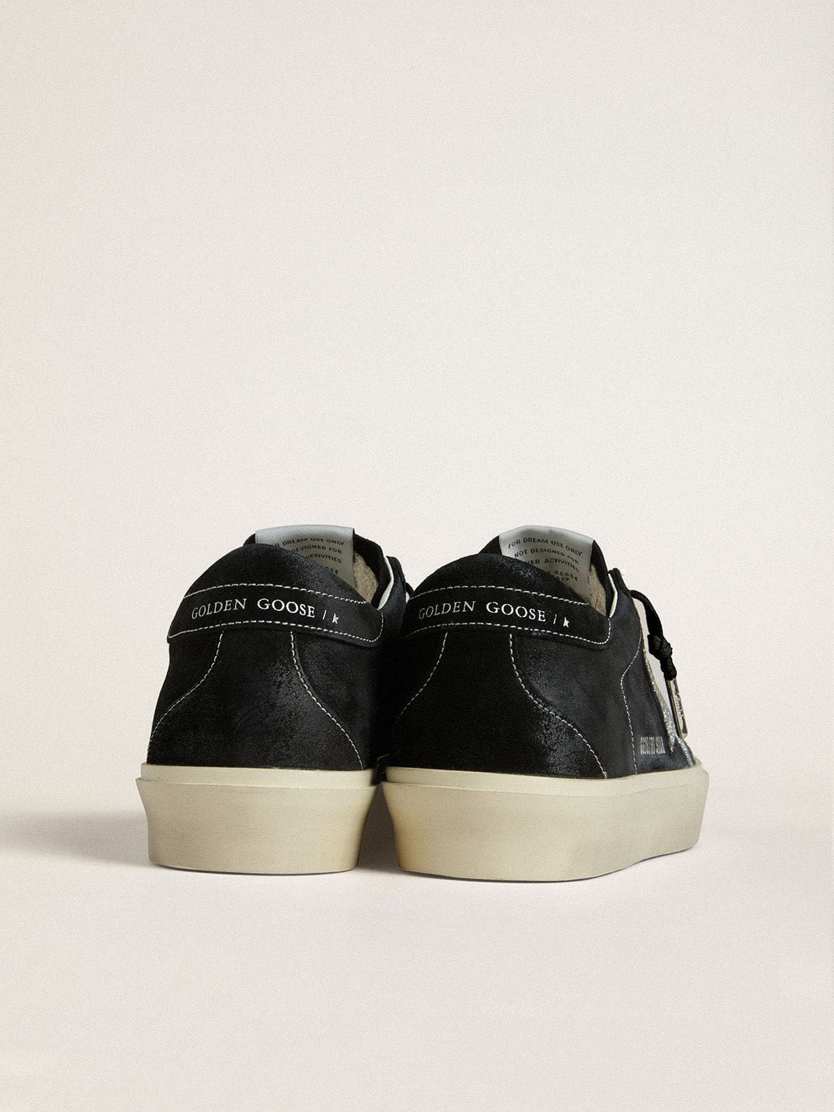 Women's Hi Star in black suede with silver Swarovski crystal star