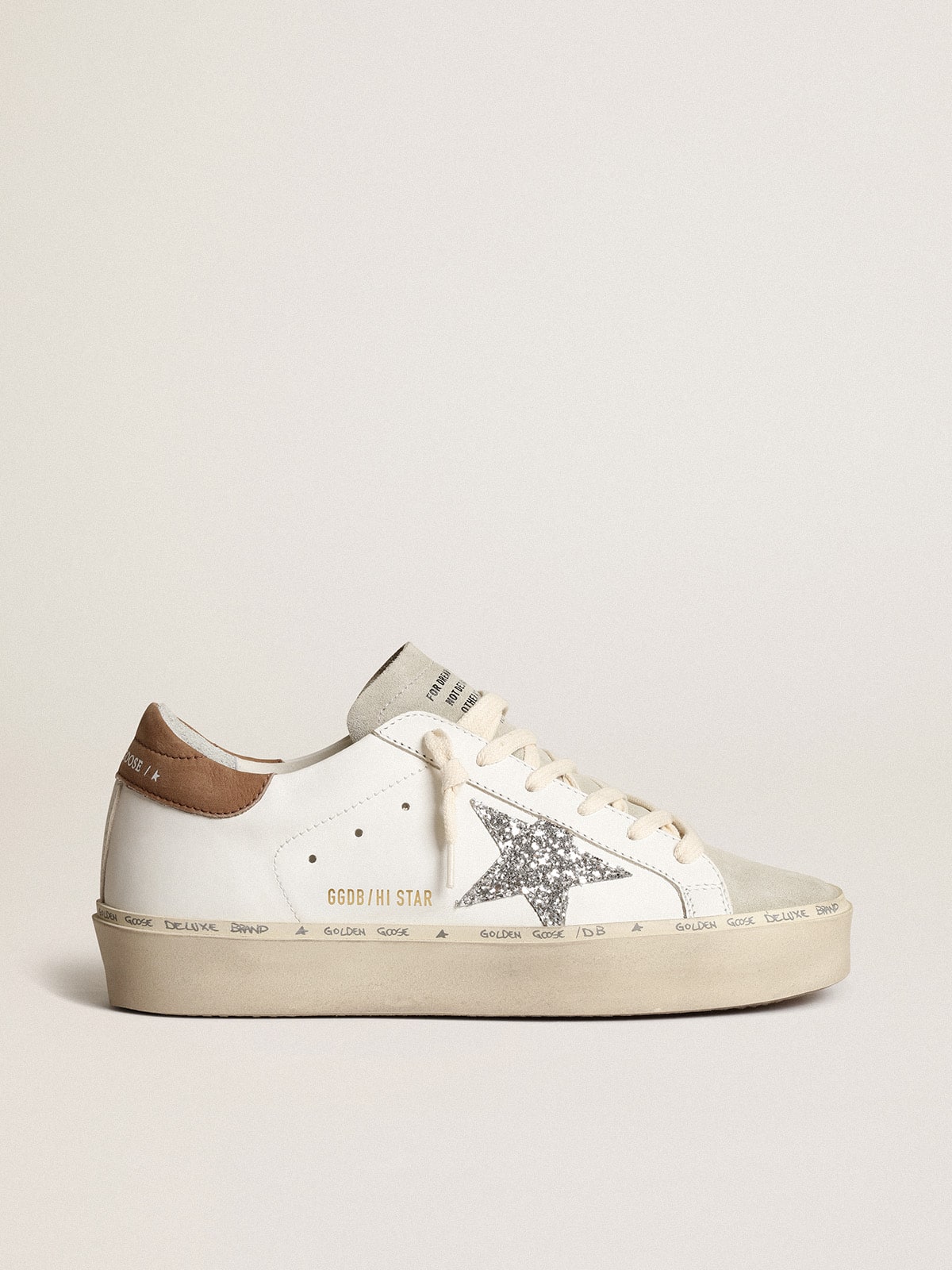 Women’s Hi Star with silver glitter star and dove-gray nubuck heel tab