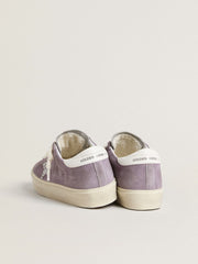 Women's Hi Star in purple suede with silver glitter star