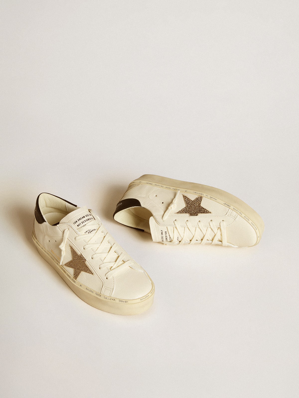 Hi Star with Swarovski crystal star and black leather heel tab
