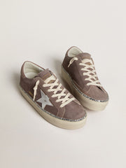 Women's Hi Star in suede with silver leather star and leather heel tab