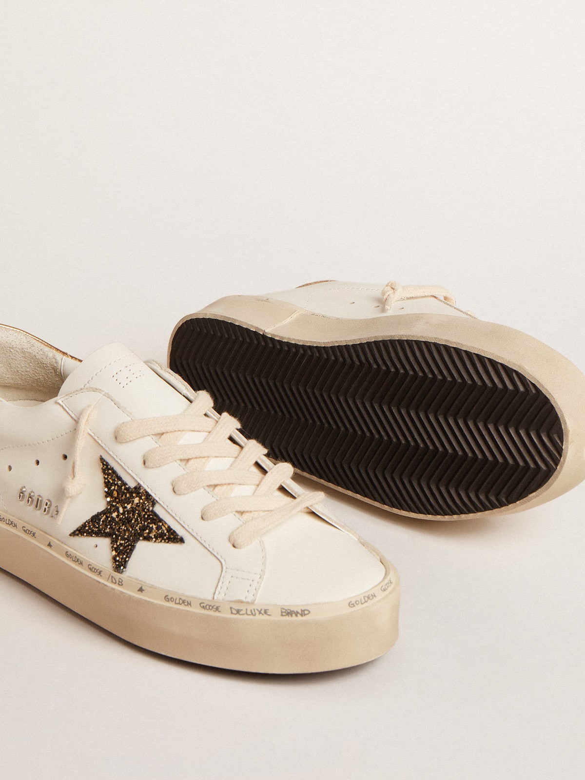 Hi Star with black and gold glitter star and gold heel tab