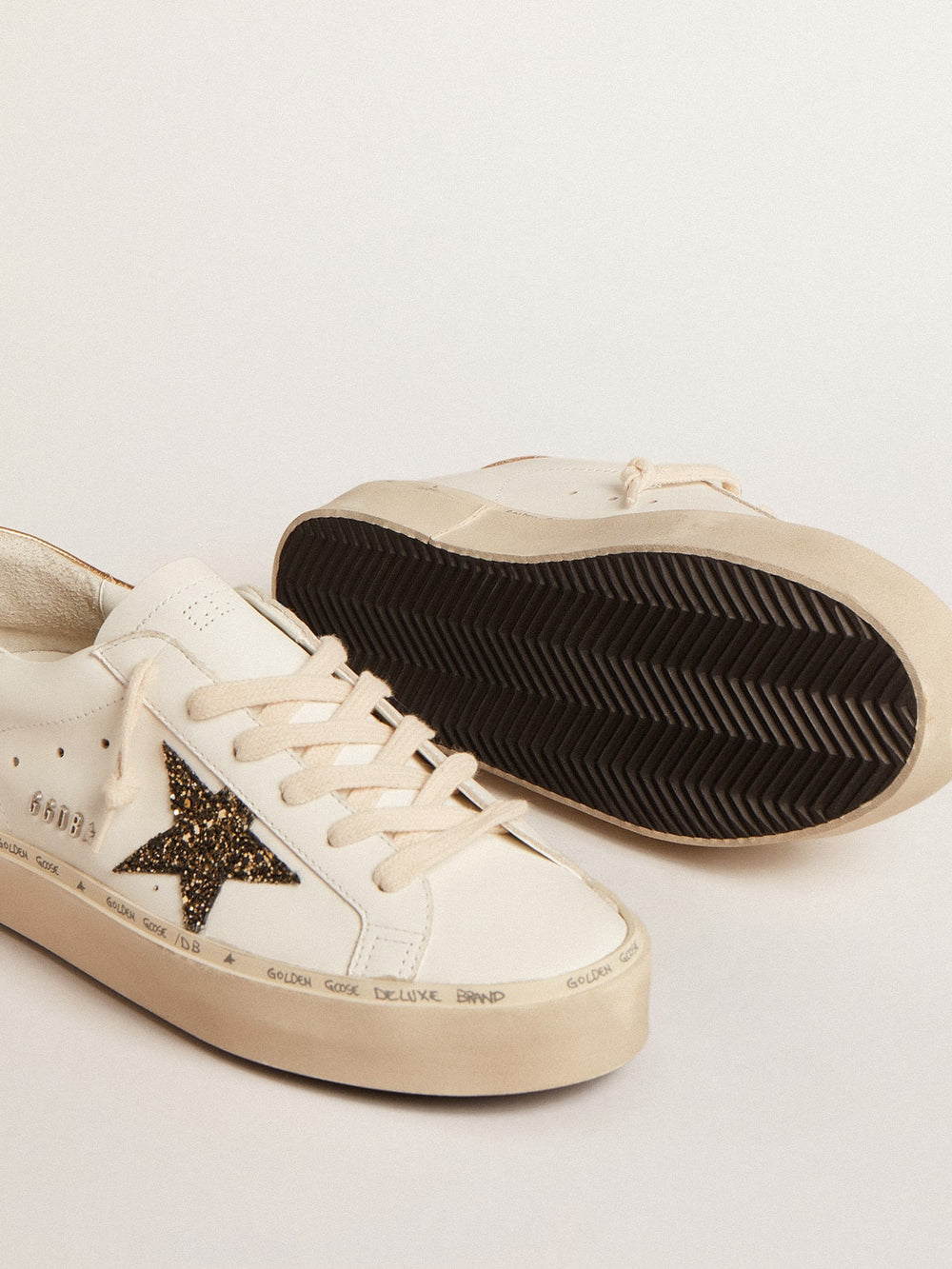 Hi Star with black and gold glitter star and gold heel tab