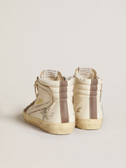 Slide in nappa with glitter star and patent leather flash