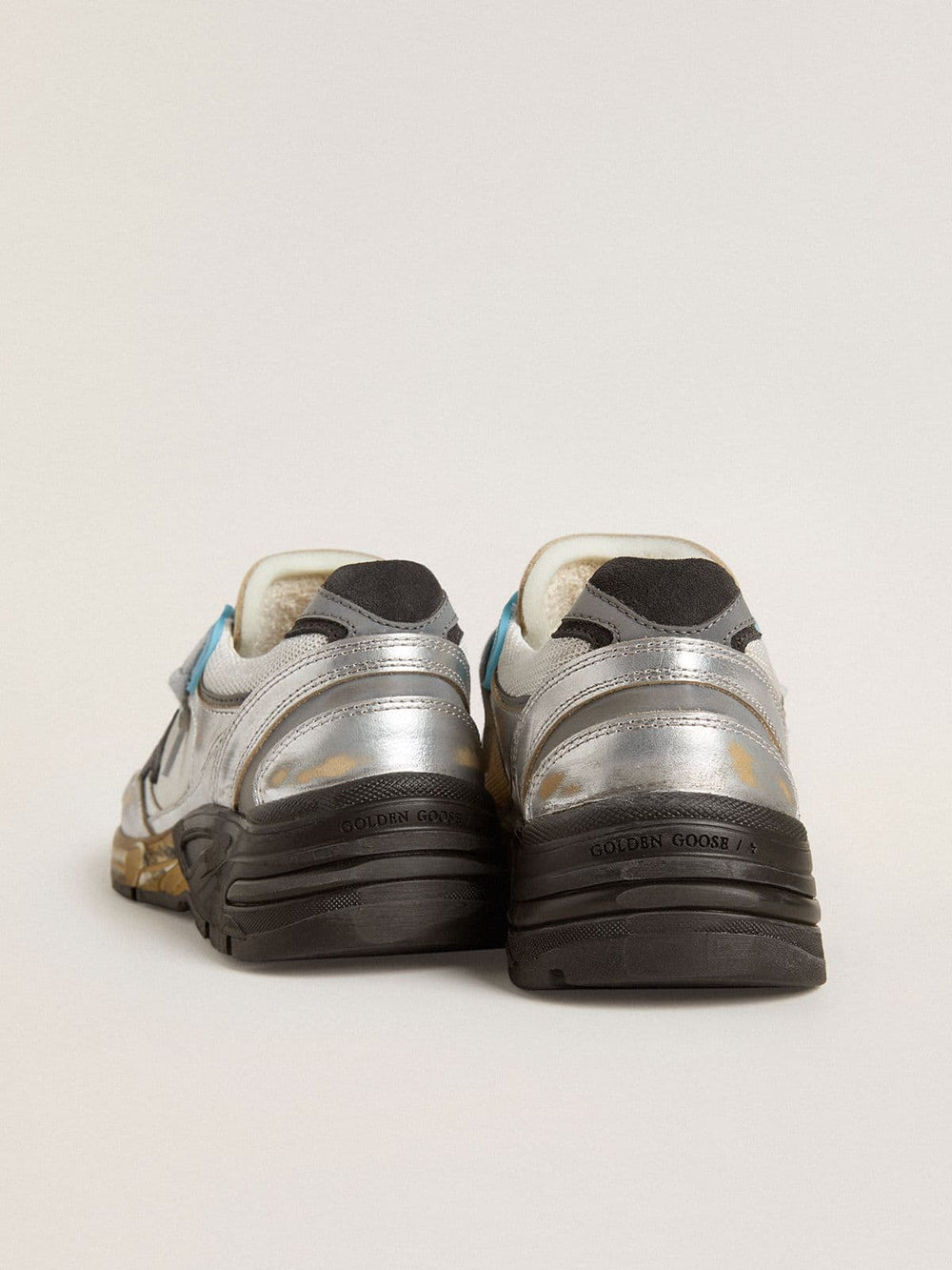 Women's Dad-Star in mesh and silver foiled leather with black suede star