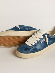 Women's Soul Star in blue suede with white leather heel tab