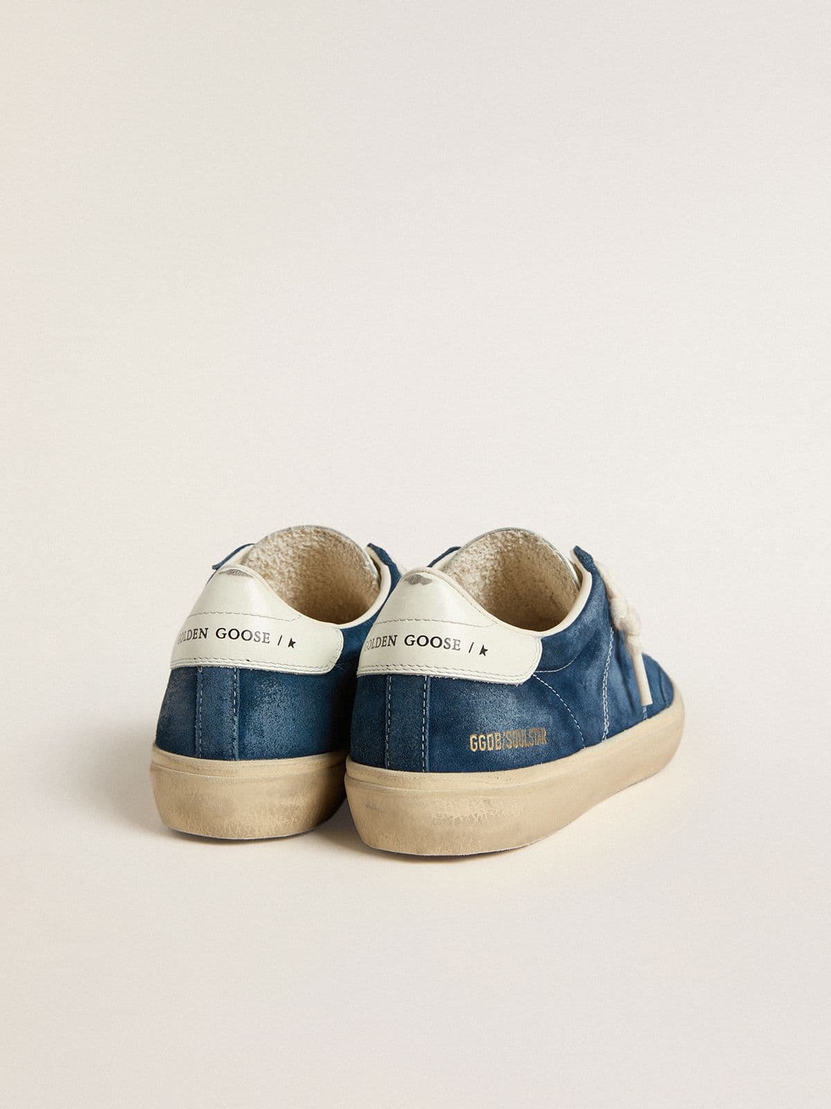 Women's Soul Star in blue suede with white leather heel tab