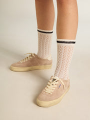 Women's Soul Star in pink suede with milk-white leather heel tab