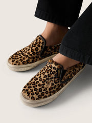 Women's VCE Penstar in leopard-print pony skin with black leather heel tab